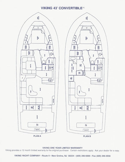 Viking 43 Convertible Specification Brochure
