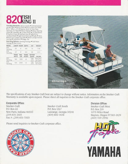 Smoker Craft 1991 Poster Brochure