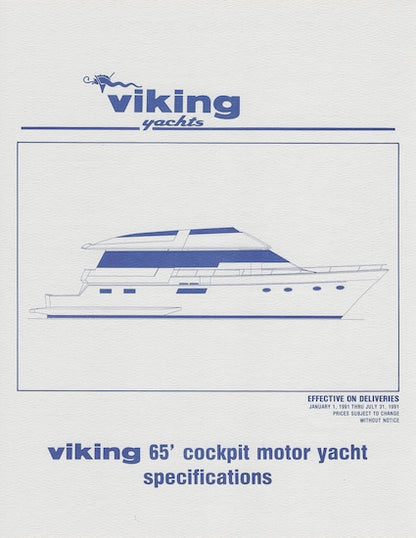 Viking 65 Cockpit Motor Yacht Specification Brochure