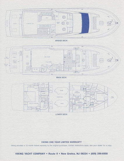 Viking 65 Cockpit Motor Yacht Specification Brochure