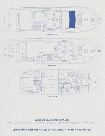 Viking 65 Cockpit Motor Yacht Specification Brochure