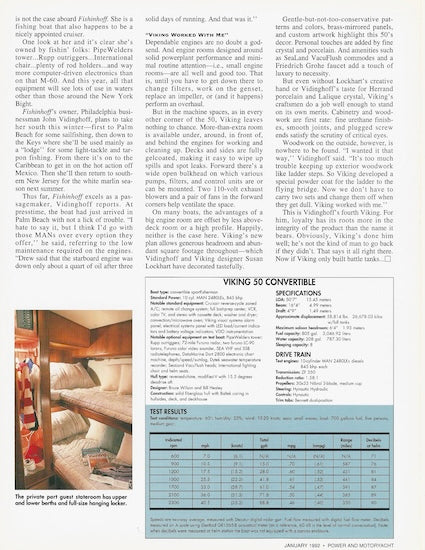 Viking 50 Convertible Power & Motoryacht Magazine Reprint Brochure