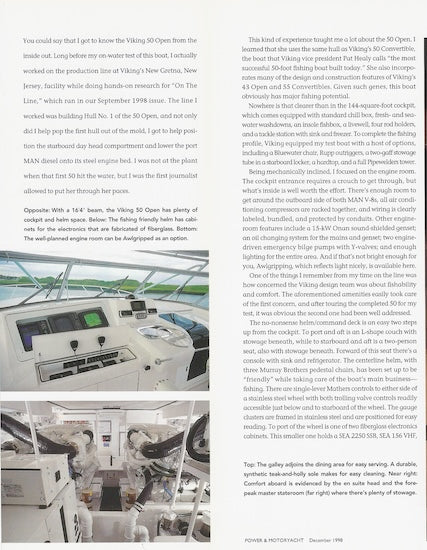 Viking 50 Open Power & Motoryacht Magazine Reprint Brochure