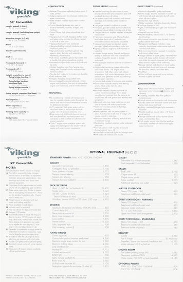 Viking 52 Convertible Specification Brochure