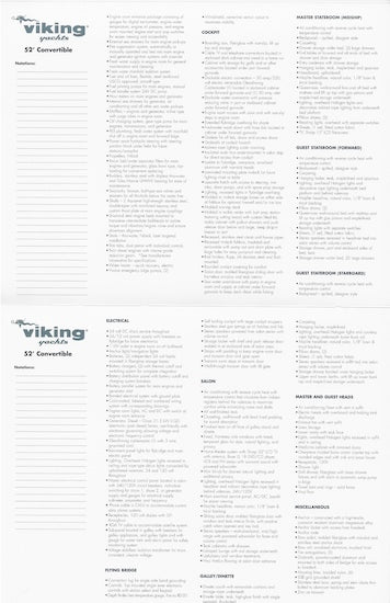 Viking 52 Convertible Specification Brochure