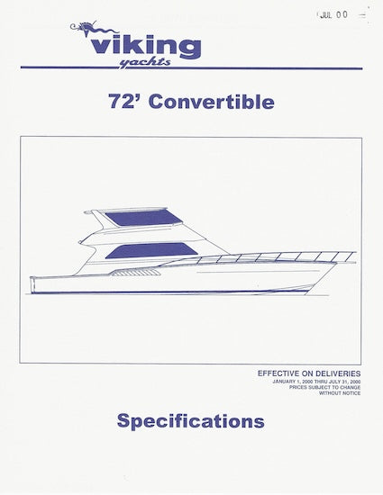 Viking 72 Convertible Specification Brochure