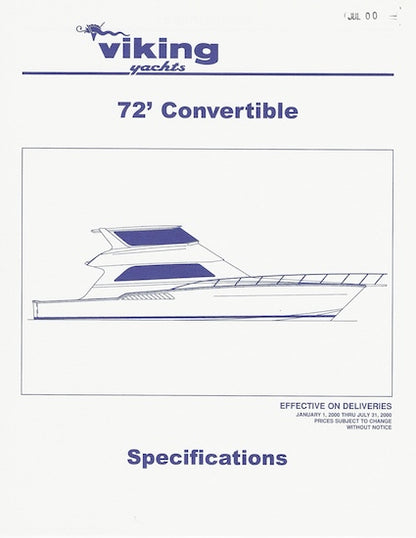 Viking 72 Convertible Specification Brochure