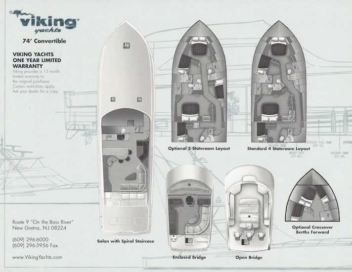 Viking 74 Convertible Specification Brochure