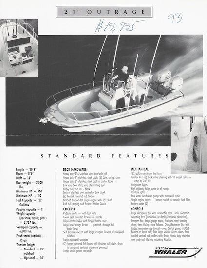 Boston Whaler Outrage 21 Brochure