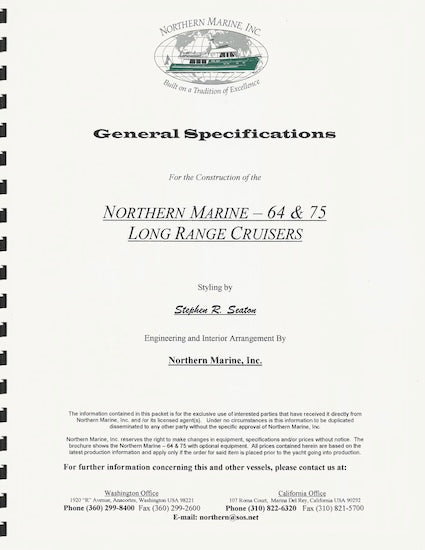 Northern Marine 64 & 75 Long Range Cruisers  Bound Presentation Brochure