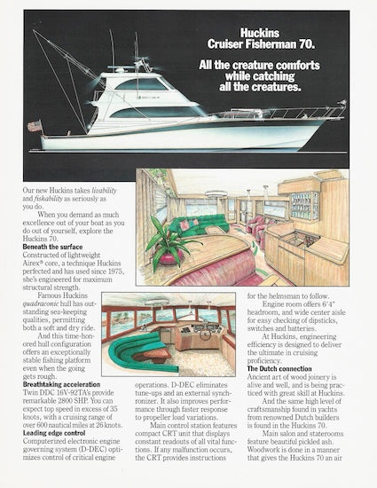 Huckins Cruiser Fisherman 70 Brochure