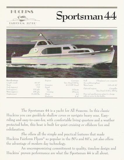 Huckins Sportsman 44 Brochure
