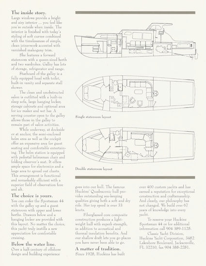 Huckins Sportsman 44 Brochure