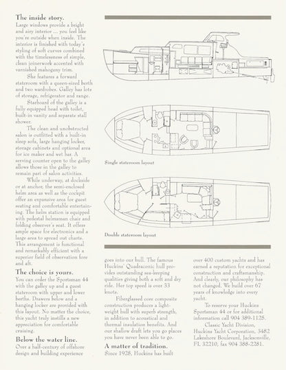 Huckins Sportsman 44 Brochure