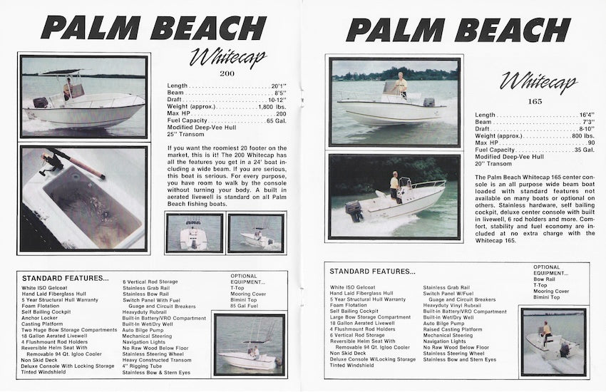Palm Beach 1990s Fishing Brochure