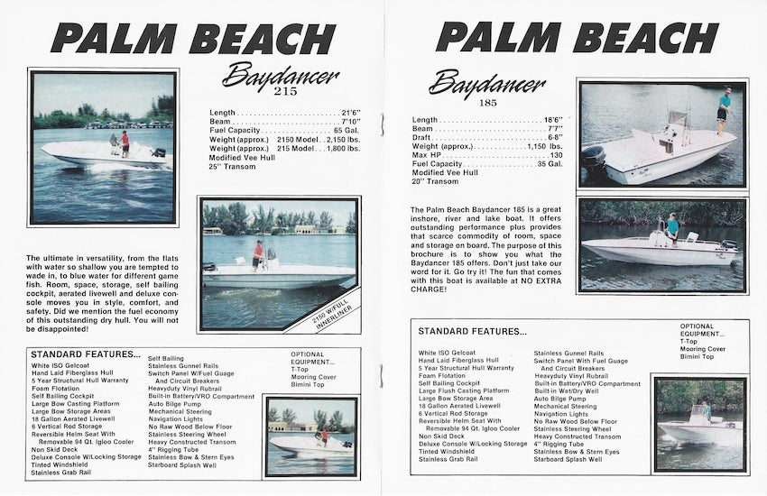 Palm Beach 1990s Fishing Brochure