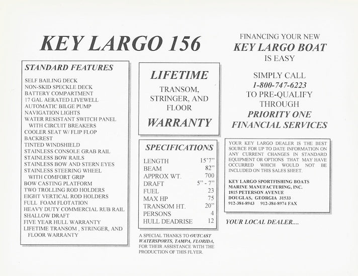 Key Largo 156 Brochure