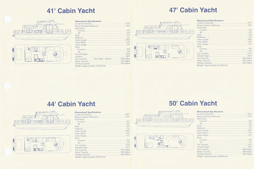 Gibson Cabin Yacht Series Specification Brochure
