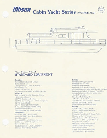 Gibson Cabin Yacht Series Specification Brochure