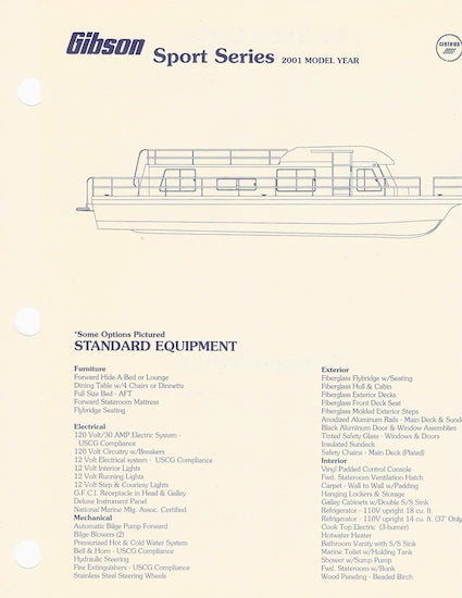 Gibson Sport Series Specification Brochure