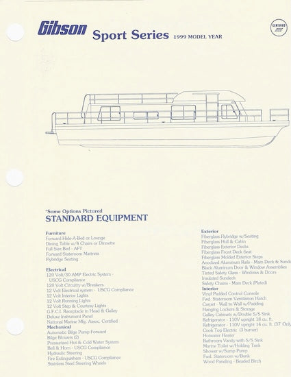 Gibson Sport Series Specification Brochure