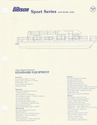 Gibson Sport Series Specification Brochure