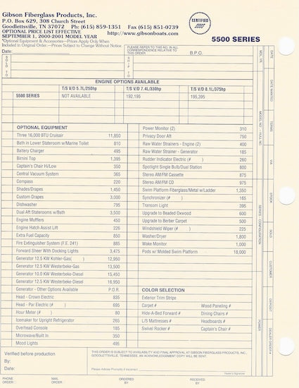 Gibson 5500 Series Specification Brochure