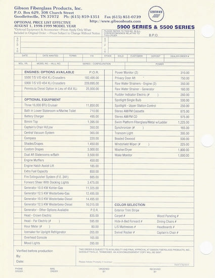 Gibson 5500 Series Specification Brochure