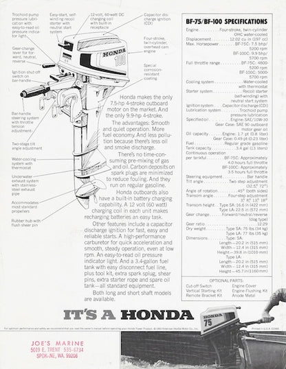 Honda BF-75 & BF-100 Outboard Brochure