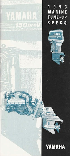 Yamaha 1993 Outboard Marine Tune Up Specification Book