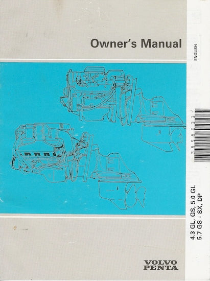 Volvo Penta 4.3GL / GS, 5.0 GL, 5.7 GS-SX / DP Owner’s Manual