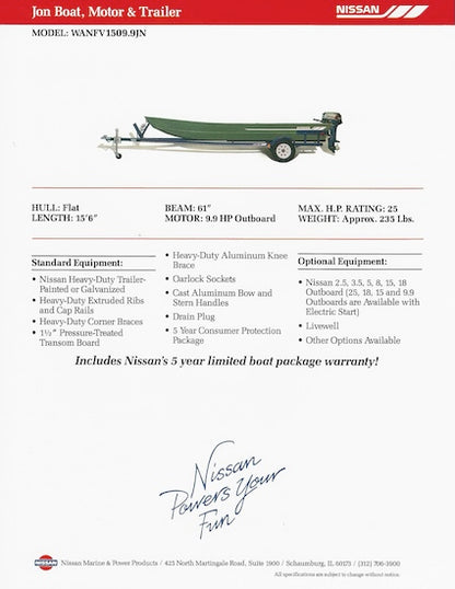 Nissan Jon WNFV1509.9JN Boat Brochure