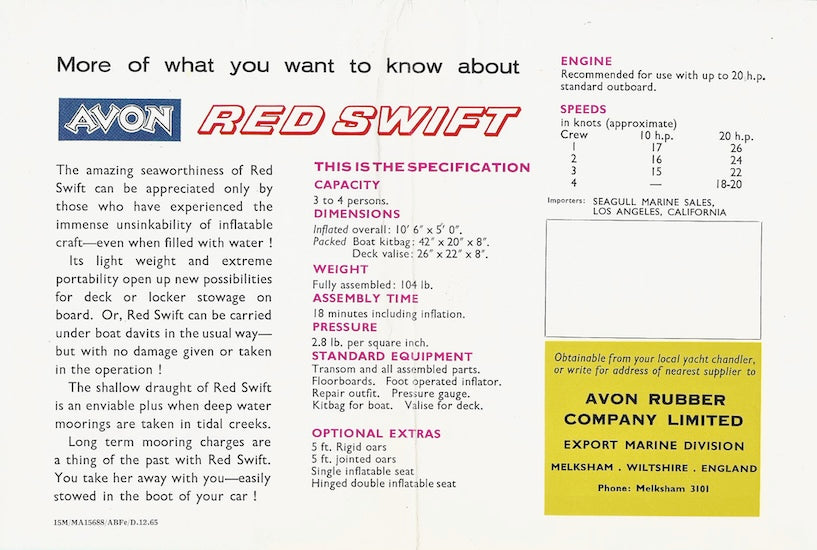 Avon Red Swift Brochure