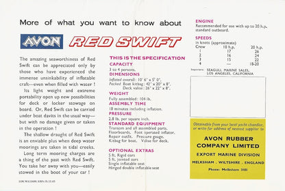 Avon Red Swift Brochure