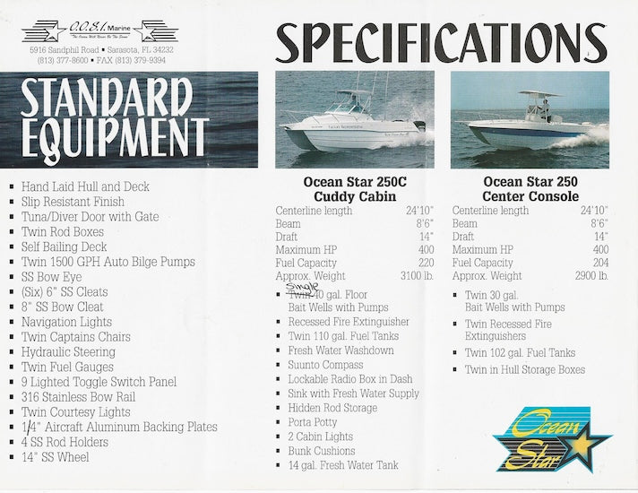 Ocean Star 250 Catamaran Brochure Brochure Package