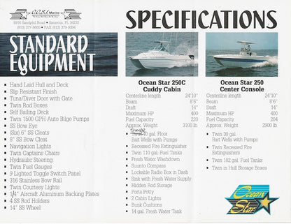 Ocean Star 250 Catamaran Brochure Brochure Package
