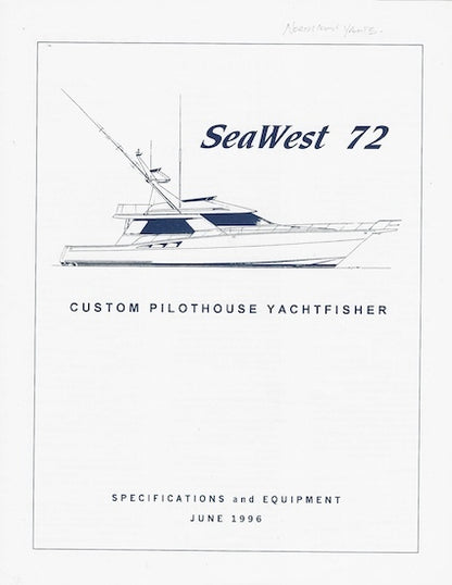 SeaWest 72 Pilothouse Yachtfisher Specification Brochure