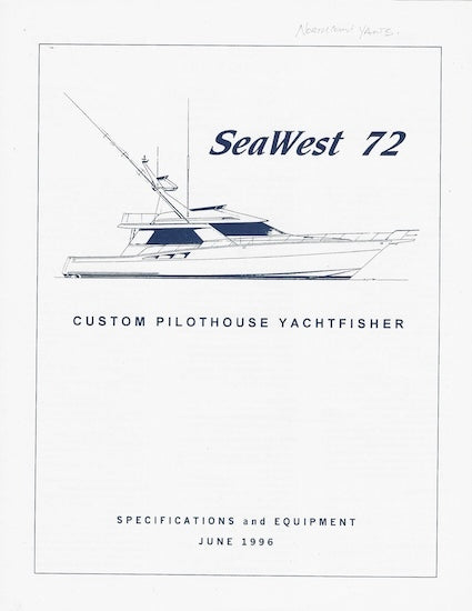 SeaWest 72 Pilothouse Yachtfisher Specification Brochure