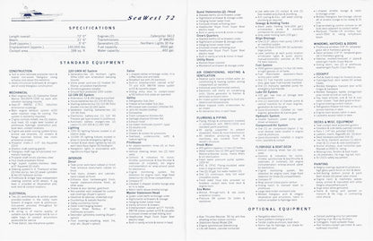 SeaWest 72 Pilothouse Yachtfisher Specification Brochure