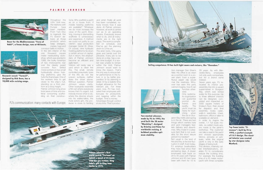 Palmer Johnson Boote Magazine Reprint Brochure