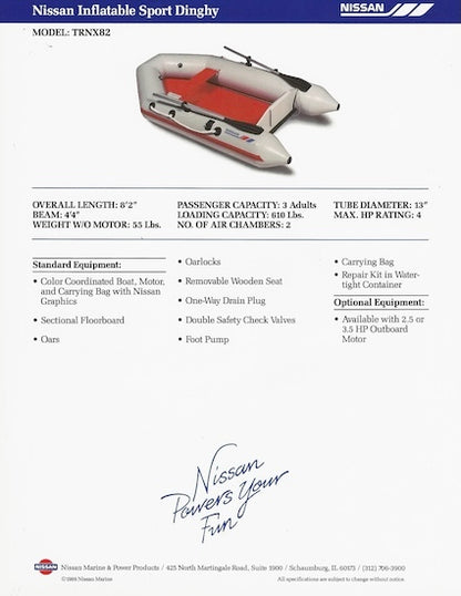 Nissan TRNX82 Inflatable Boat Brochure