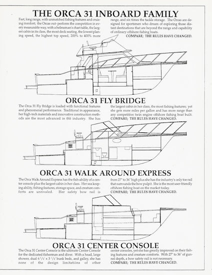 Orca 31 Specification Brochure