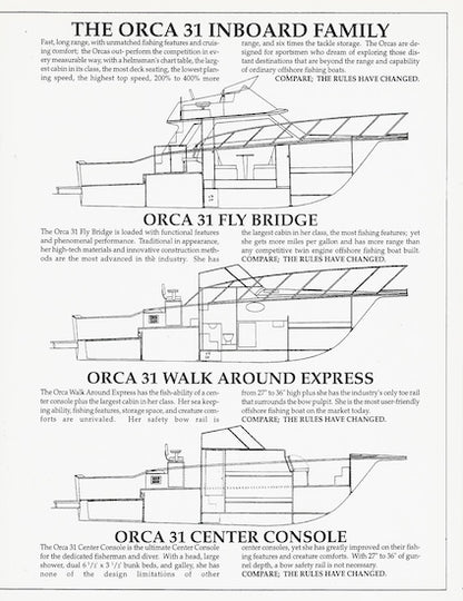 Orca 31 Specification Brochure