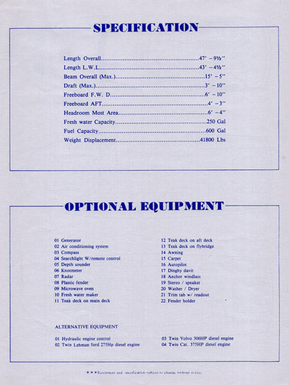 Lien Hwa 49 Motor Yacht Brochure