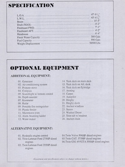 Lien Hwa 49 Yacht Fisher Brochure