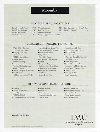 Moomba Brochure