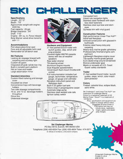 Bayliner Ski Challenger 2081 Brochure