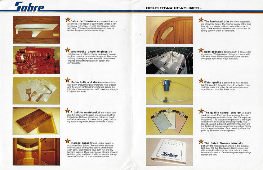 Sabre Sailboat Features Brochure