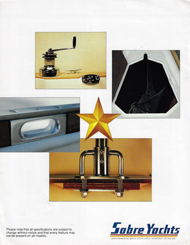 Sabre Sailboat Features Brochure