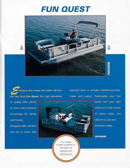 Sea Hunt 1994 Pontoon Brochure